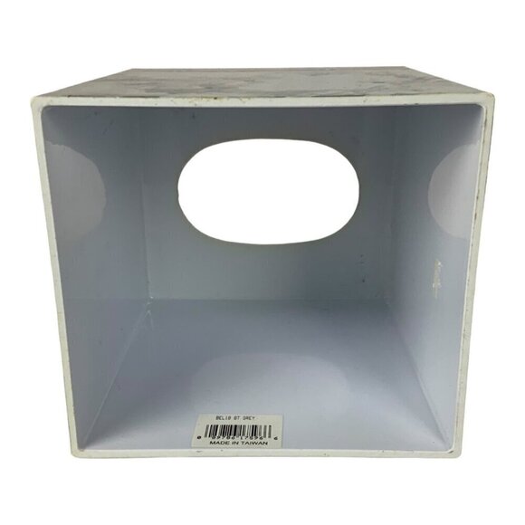 Vintage Geometric Plastic Tissue Box Cover Marbled Blue & Black with White Top - Picture 8 of 8